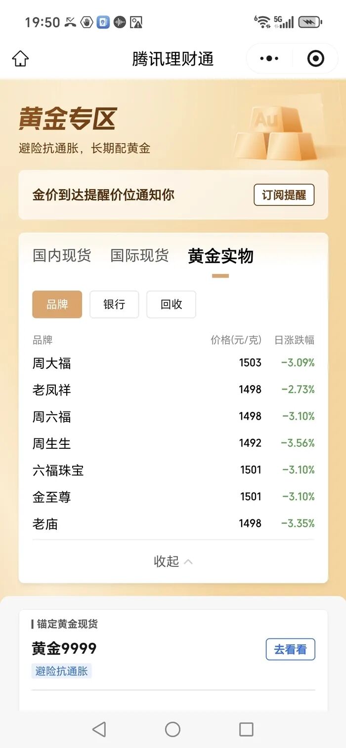国内现货黄金价格(国内现货黄金价格为何比银行积存金价格高十余元)